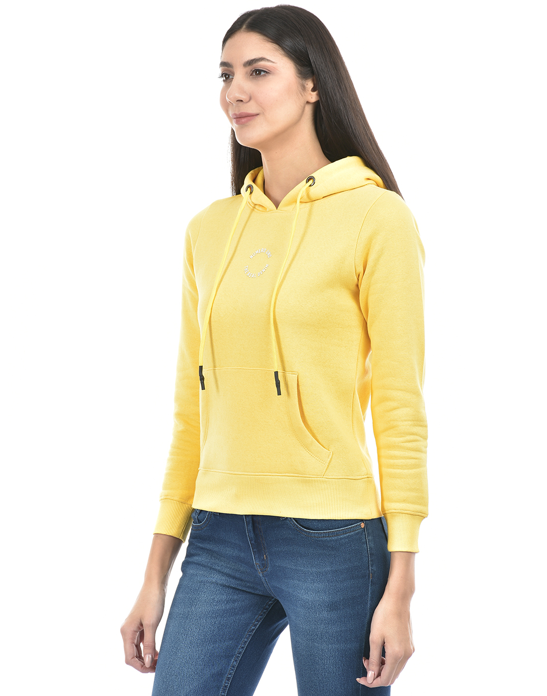 Numero Uno Women Solid Yellow Sweat Shirt